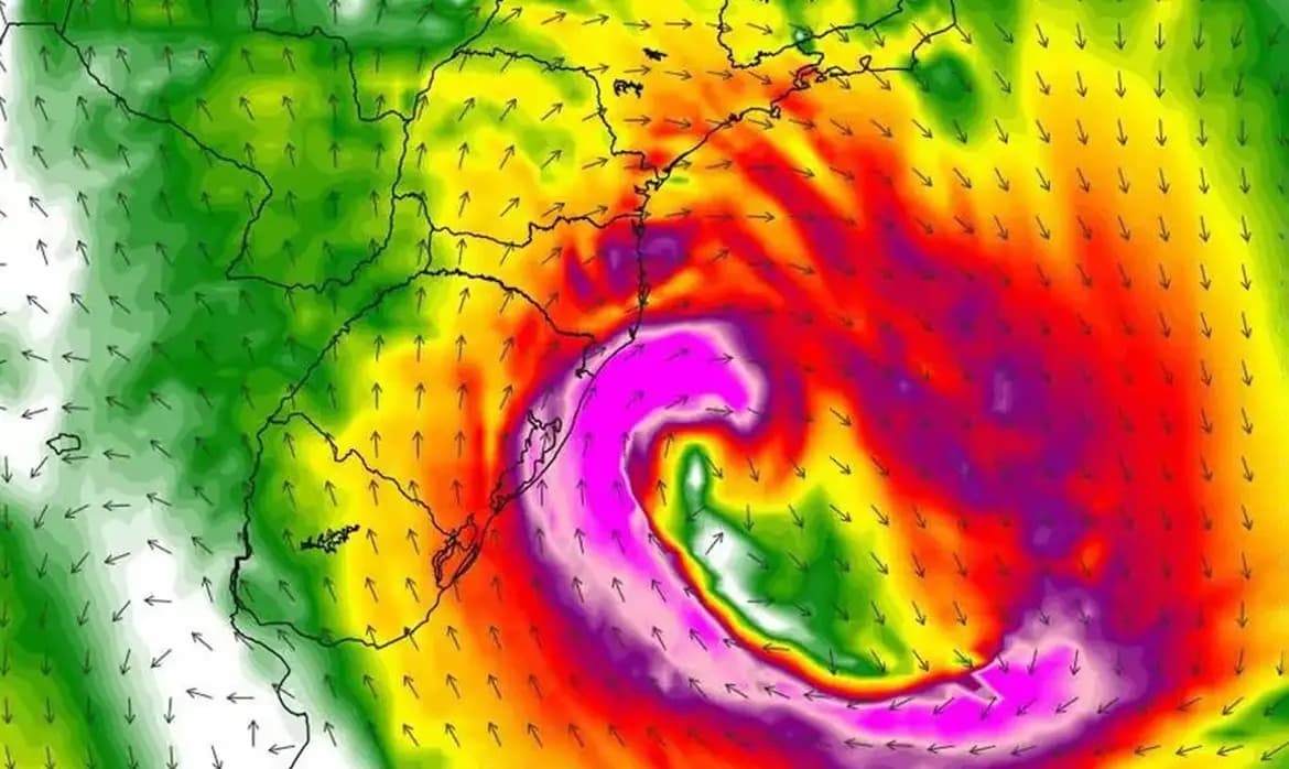 Primeiro ciclone de 2026 vai atingir o RS e pode ter ventos acima de 100 km/h